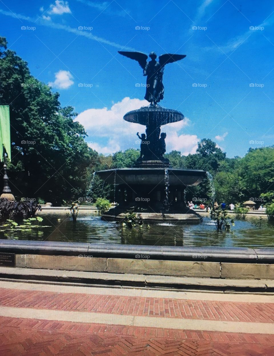 Famous fountain Central Park New York City 