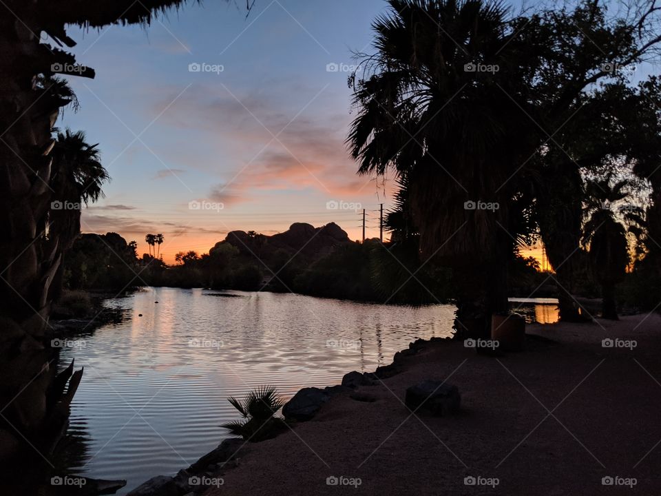 Tempe, Arizona sunset. Sunset over the boiling oasis.