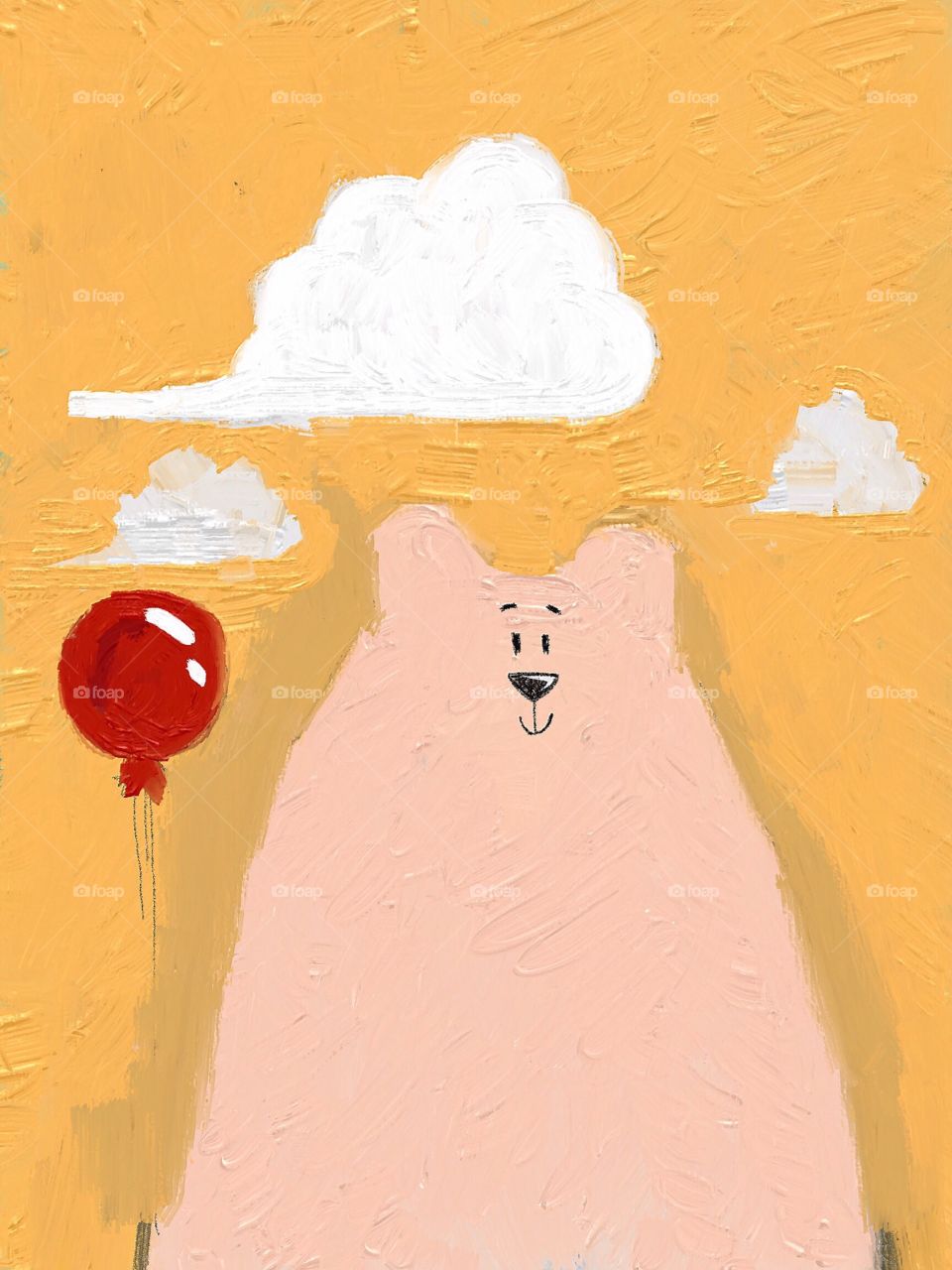 Pink bear and the red balloon. Wall mural....;)