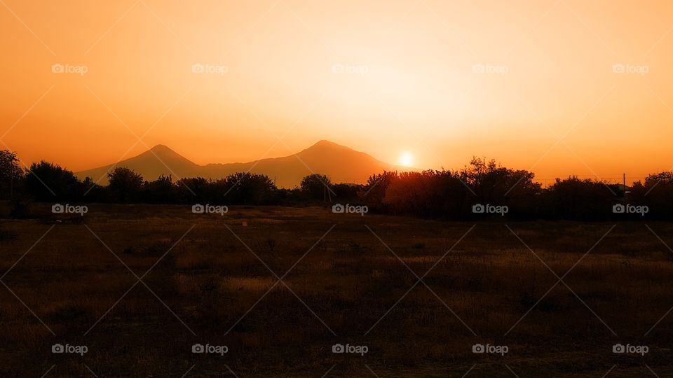 Гора Аоарат, закат