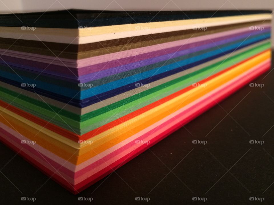 Coloured crafting paper.