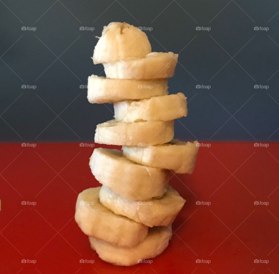 Tower of banana slices