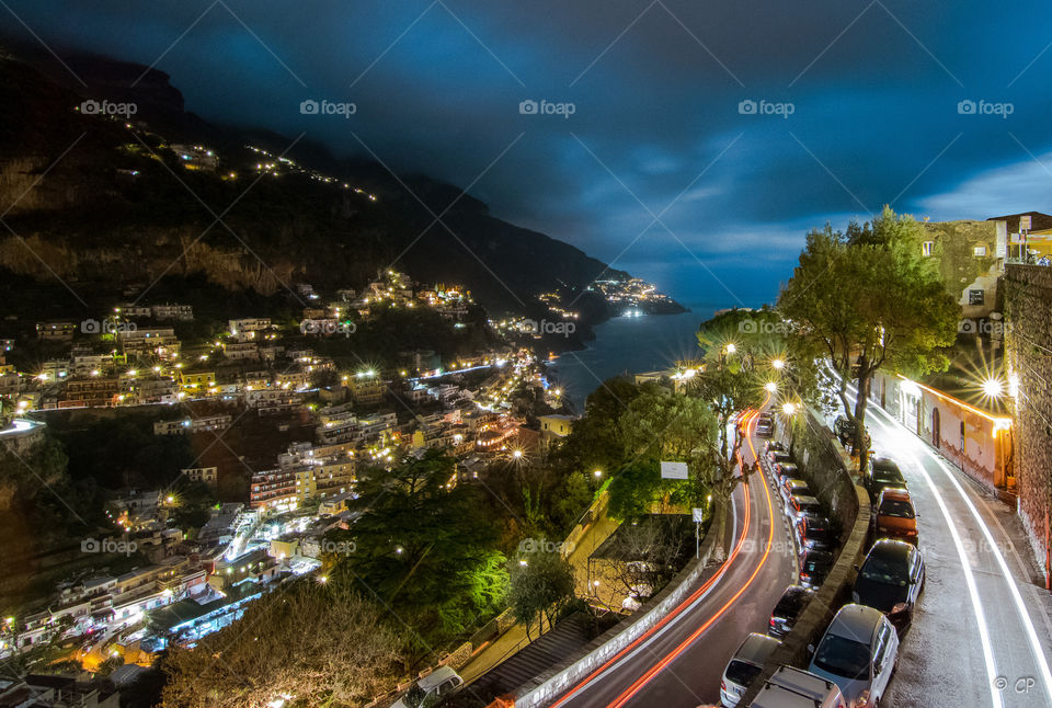 Positano, Italy. easter time in positano, coming back from bar internazionale