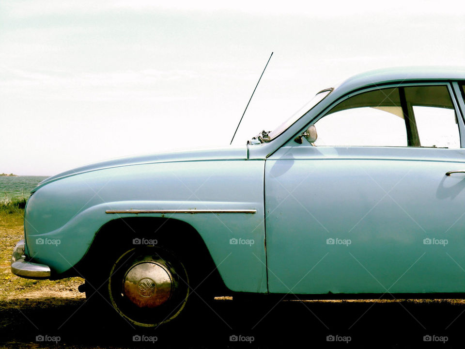 Close-up of car o road