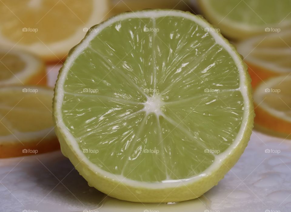 Summer citrus fruits: lime and lemon