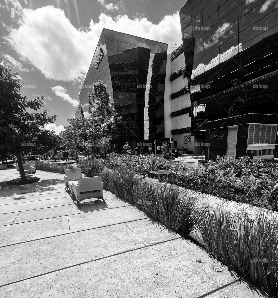 A building architecture city B&w