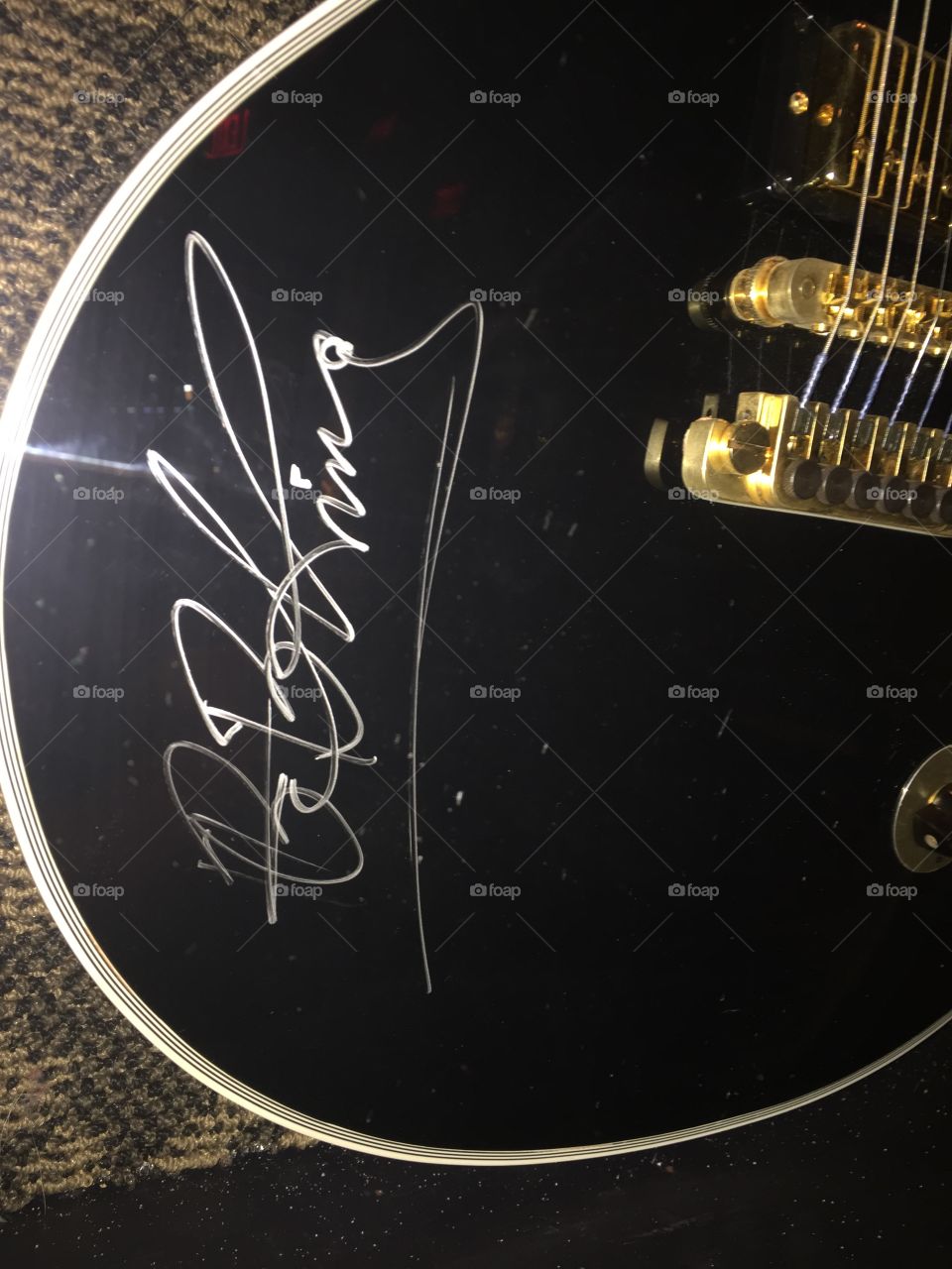 BB King signed guitar . On a wall in Sedona