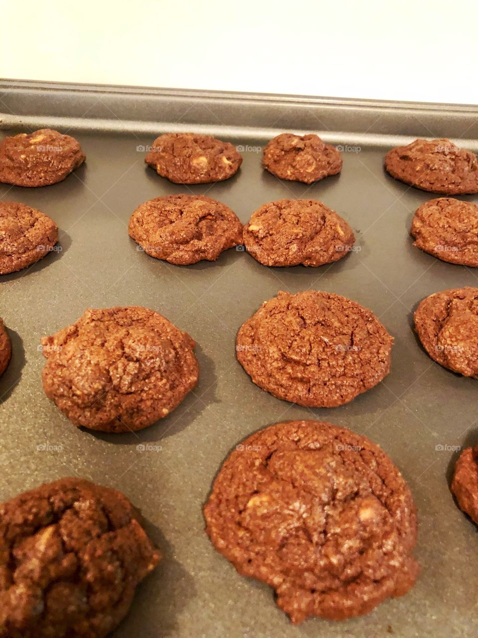 Fresh baked chocolate peanut butter chip cookies 