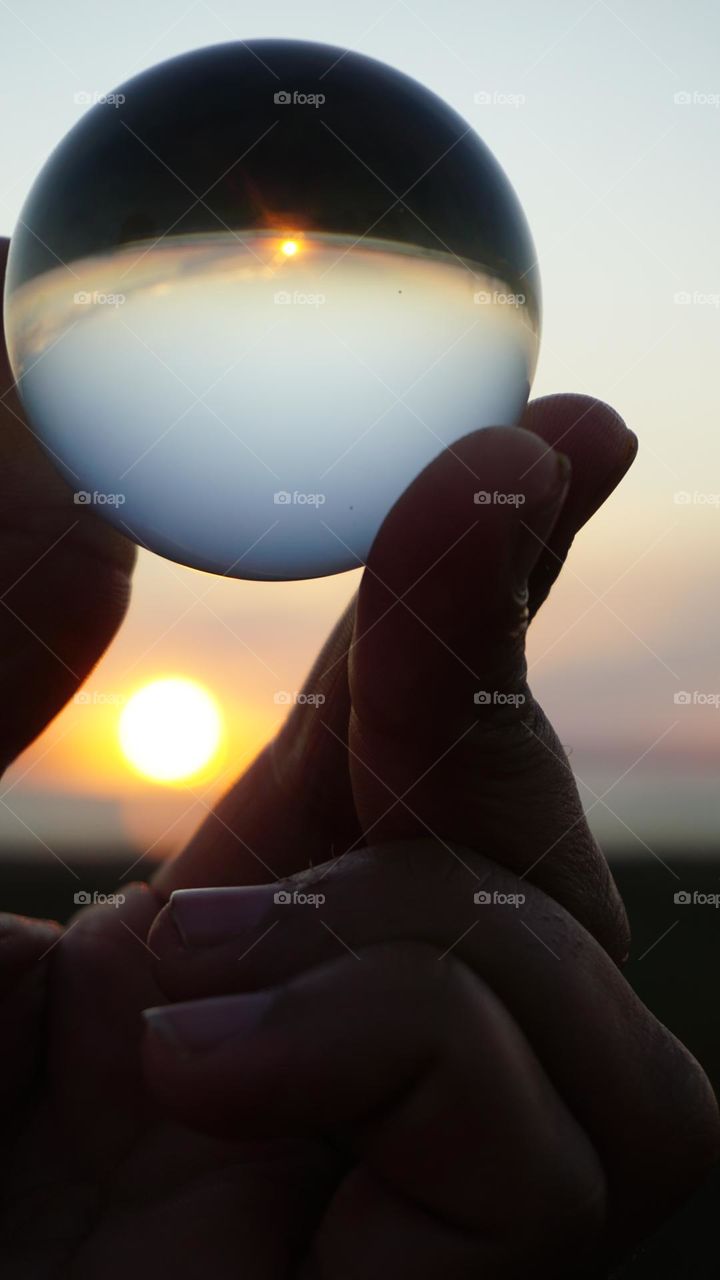 Sunset#crystalball#reflect