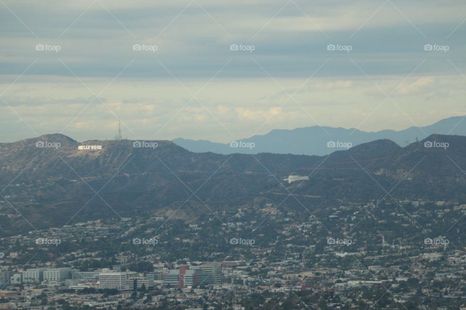 Hollywood sign as seen from US Bank Tower