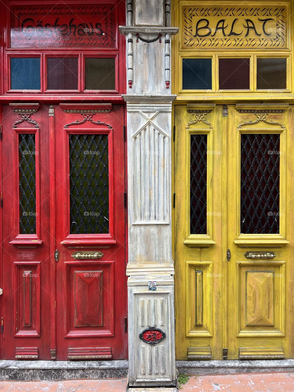 Red and Yellow doors in Istanbul. 