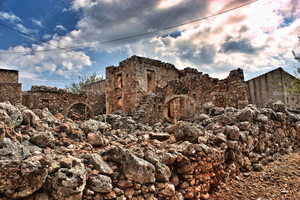 summer old greece ruin by vienesse