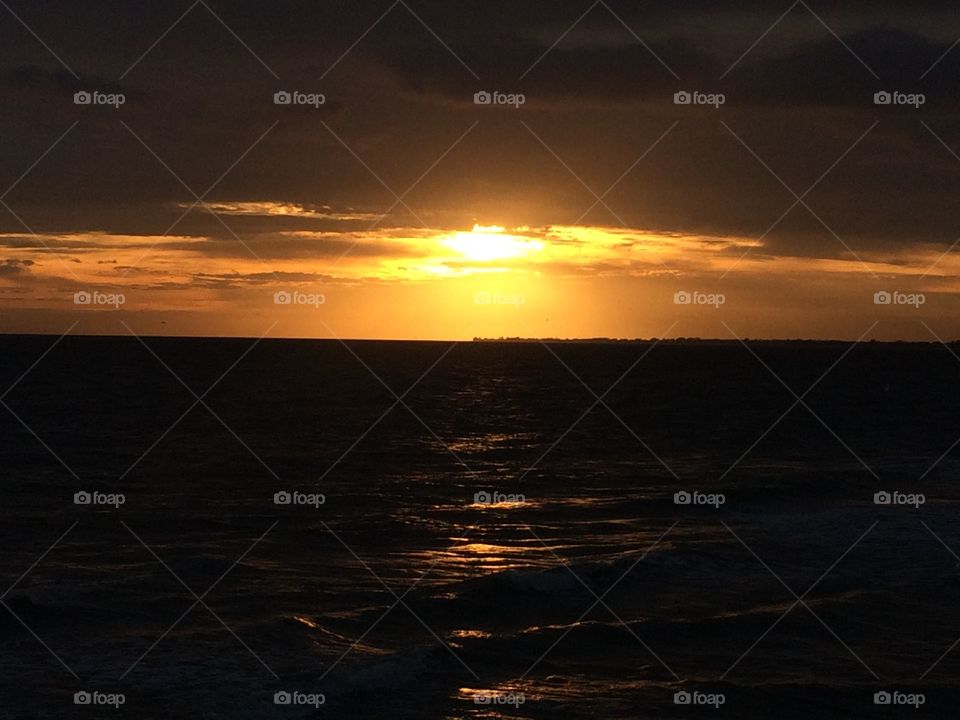 Dark Sunset off Fort Myers beach, Florida.