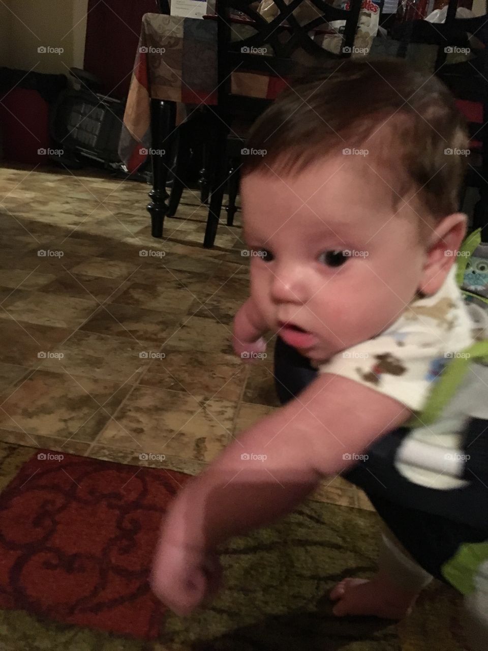 My grandson enjoying his bouncer❤️