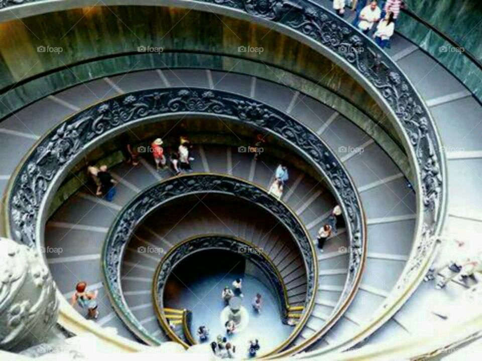 Vatican Museum Moma Staircase. Built in 1932 it's the exit from the museum.