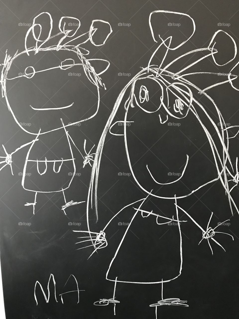 Child chalk drawing