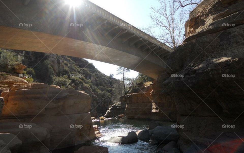 Nature bridge. Bridge at slide rock