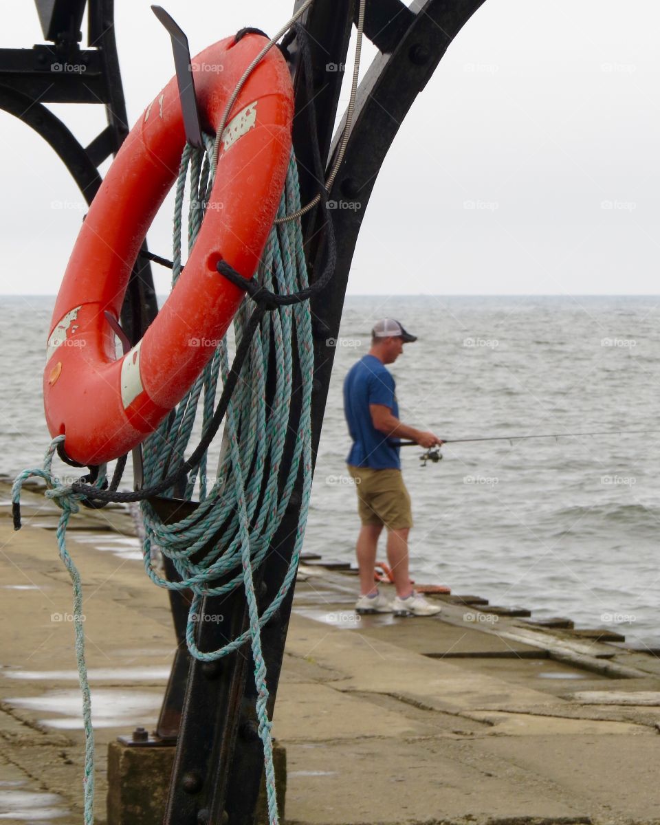 Fishing off the pier