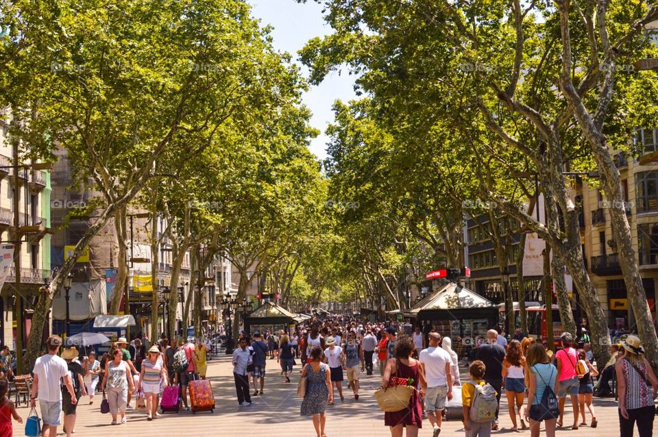 Walking down the la rambla
