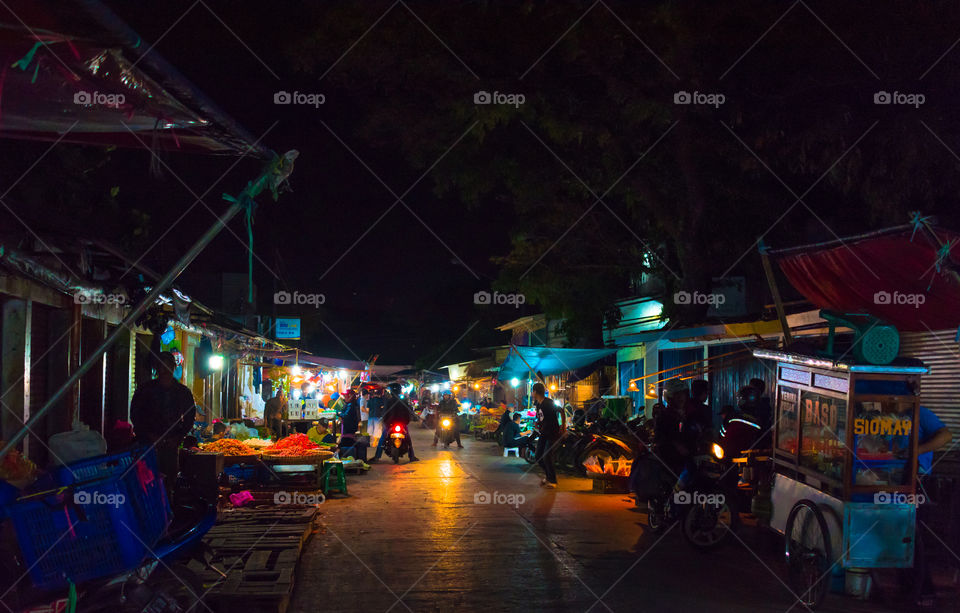 Night Activities At The Traditional Market