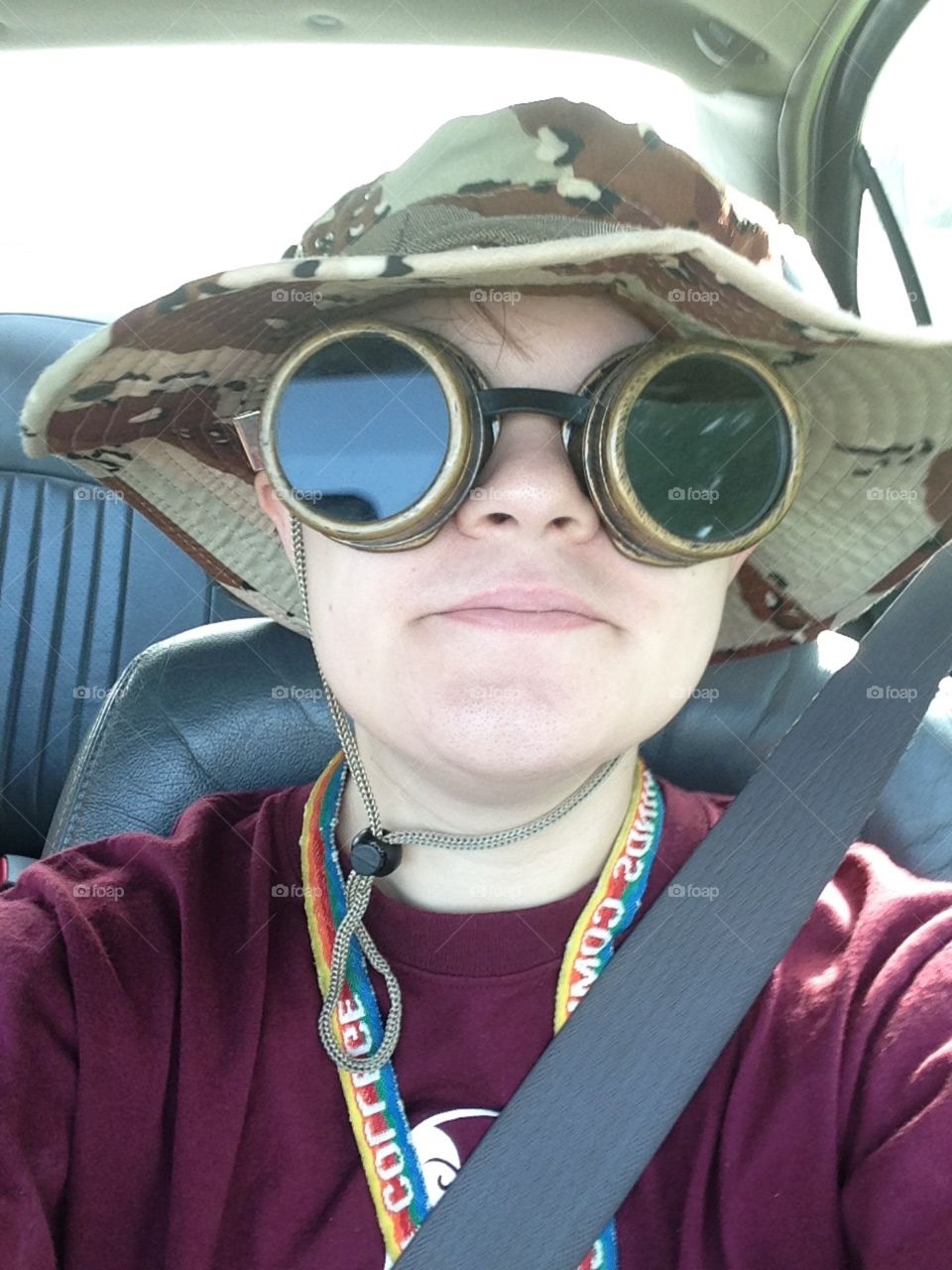 I’m wearing my friends steampunk glasses