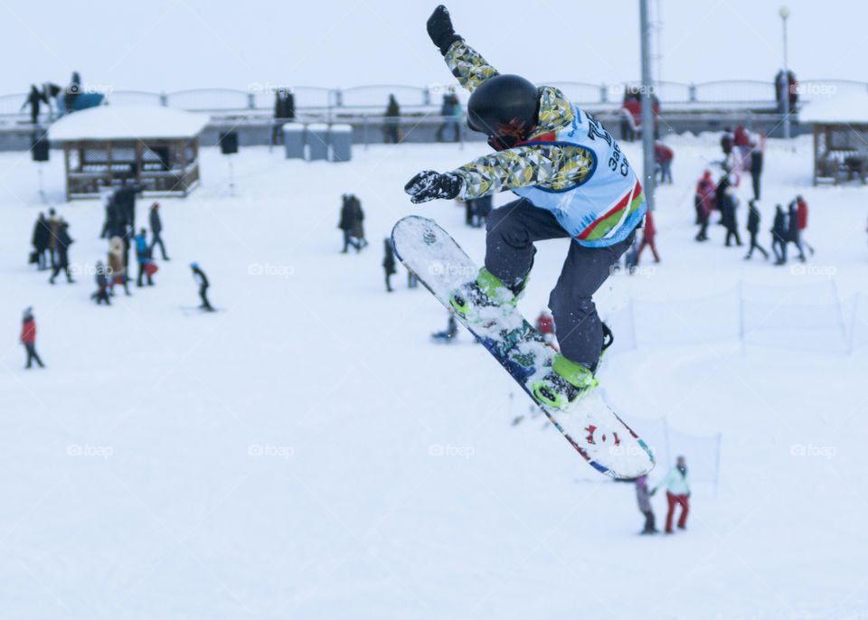 riding from the mountains on skis and skateboards