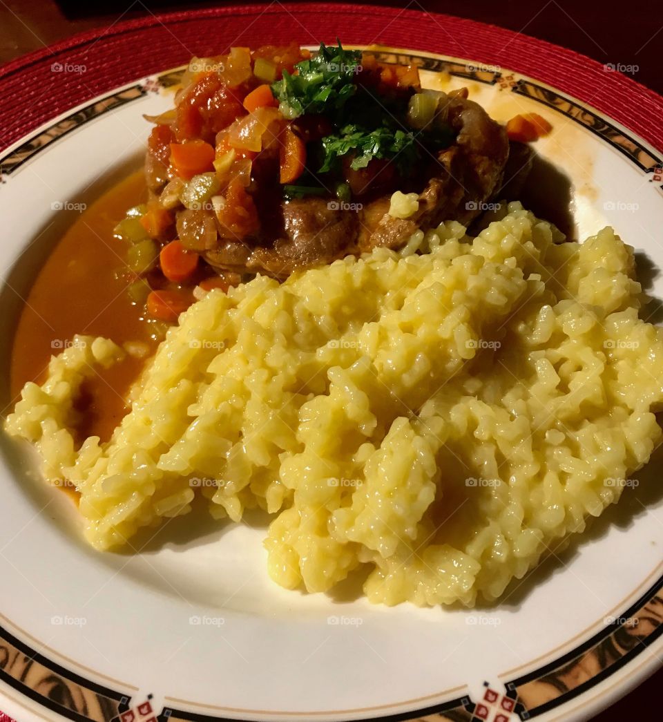 Osso Bucco with Risotto Milanese 