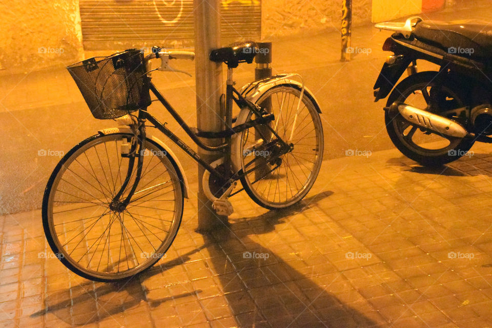 Bicycle at the street in Barcelona