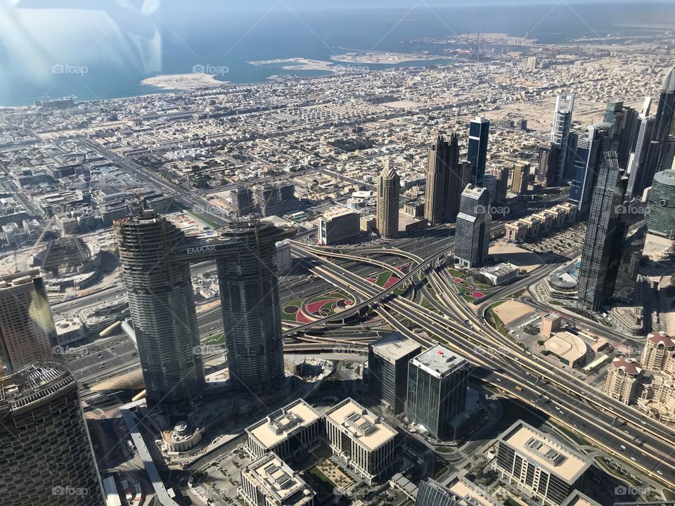 A beautiful view of Dubai City from the top of the Burj Khalifa. £20.00