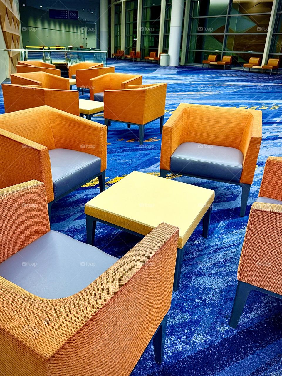 Modern Mid-Century Orange Blue Furniture