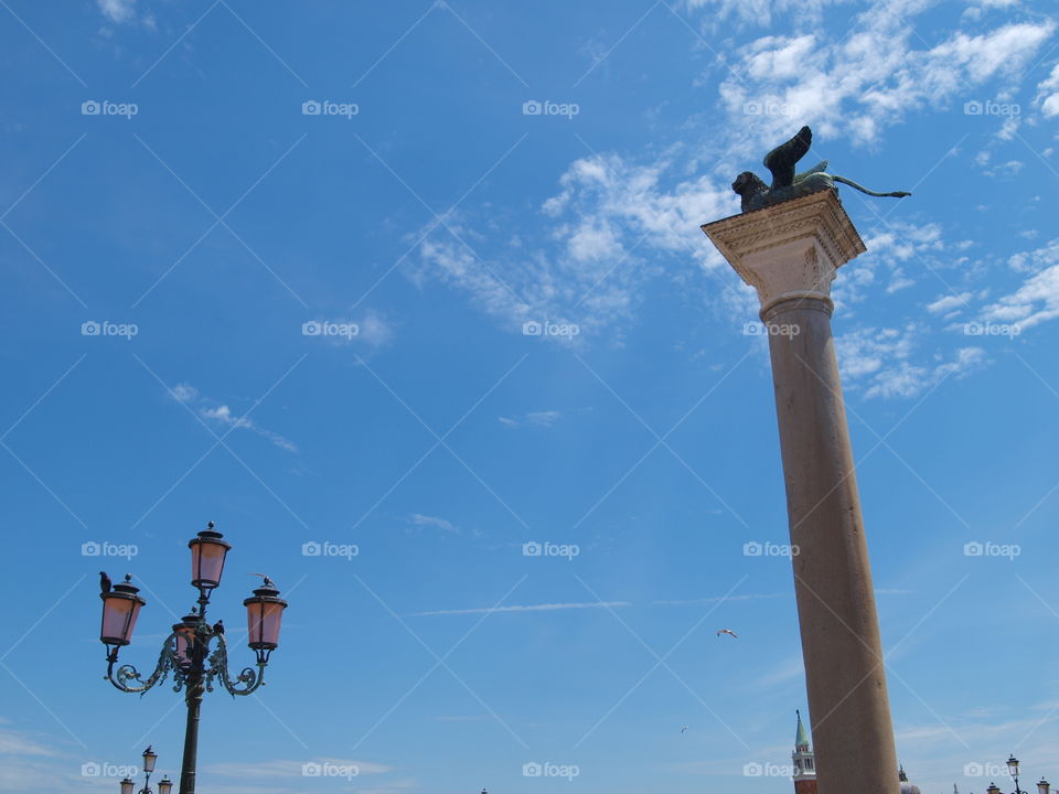 sky with lights and lion