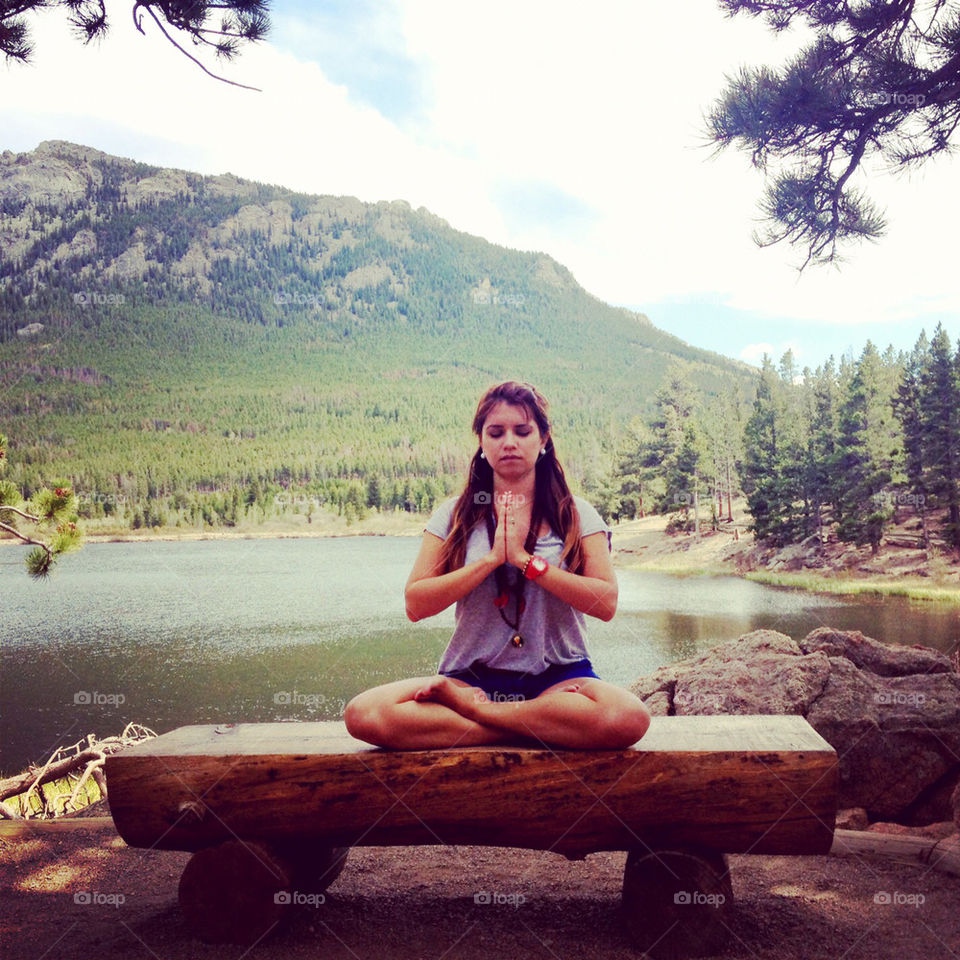 landscape woman relax mountains by vpsphotography