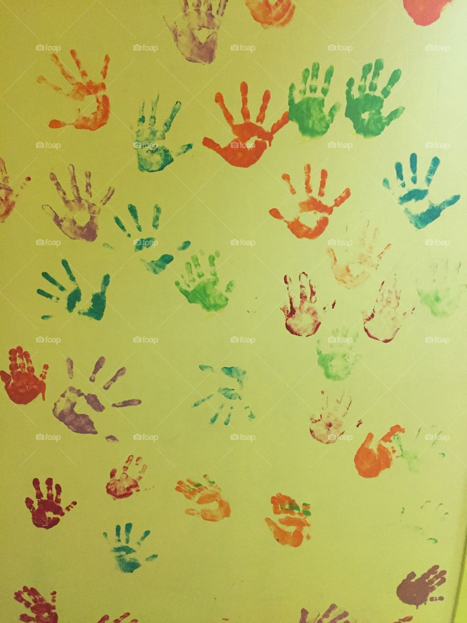 Hand prints from cancer patients at Cagayan Valley Medical Center Pediatric Ward. Funds raised from this photo will be donated to the Cancer Patients in Cagayan Organization for Kids. 