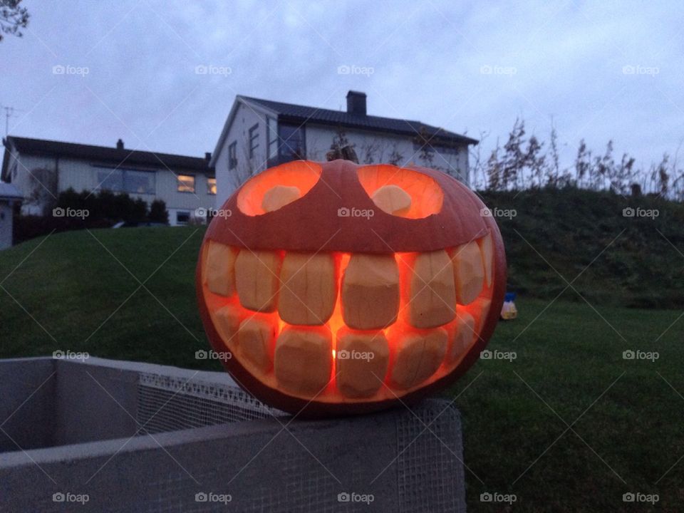 Haloween pumpkin smile night