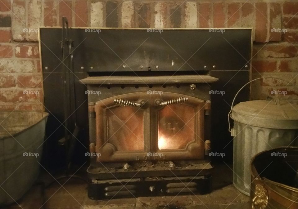 cozy fire, rustic!