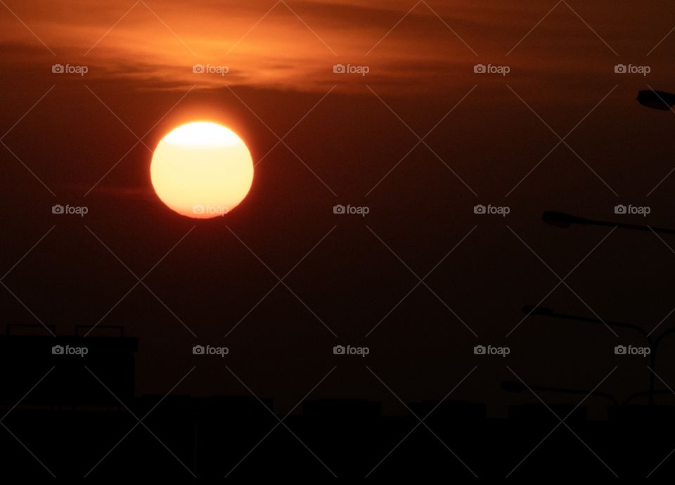 Beautiful sunset on the bridge