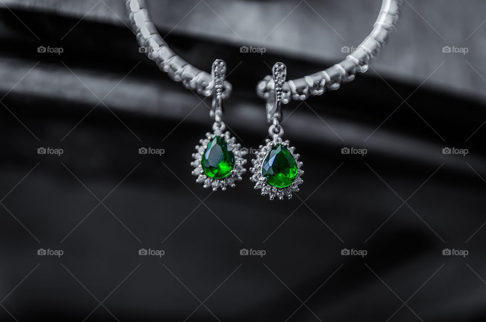 Pure silver and emerald