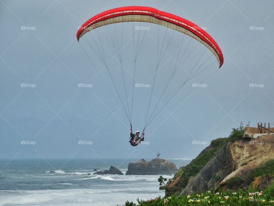 Parasailing On California Coast