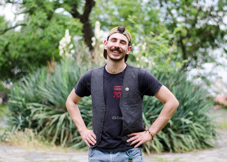 Portrait of Young Man With Big Mustache