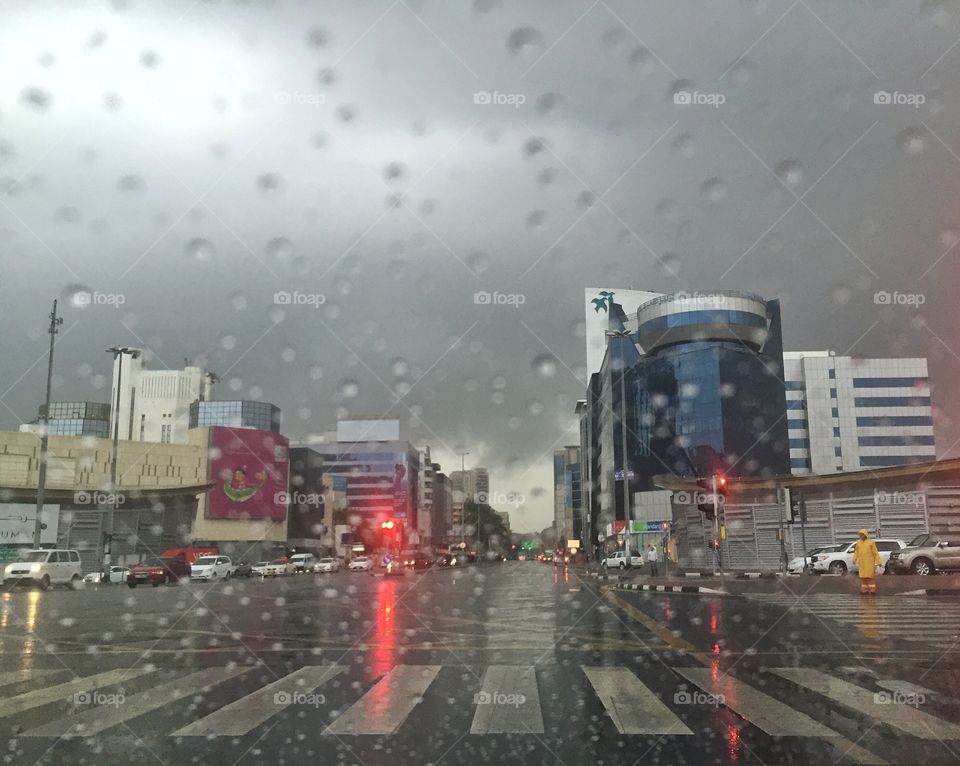 Wet morning in Dubai