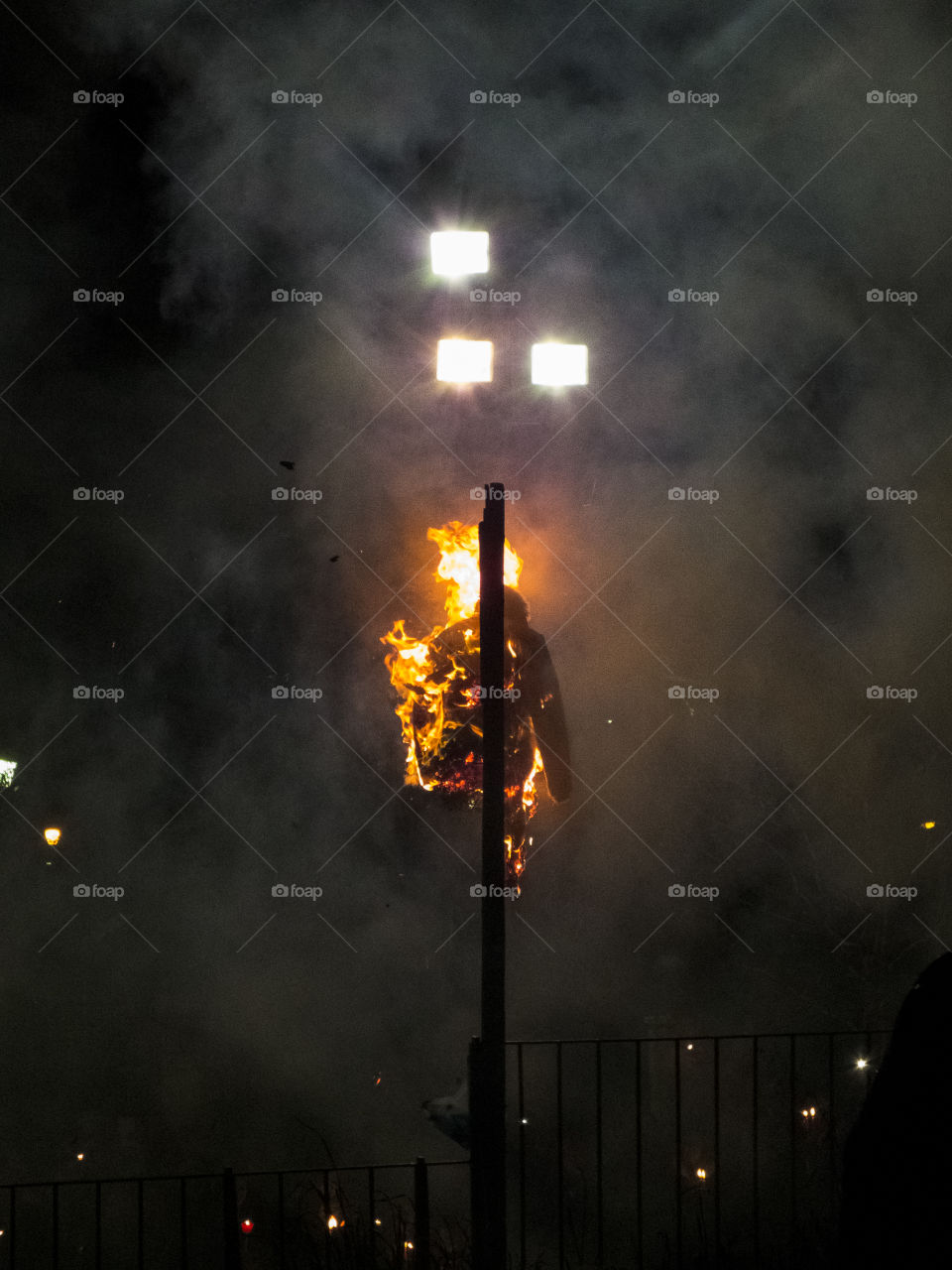 A Judas effigy is burning on Easter's Eve in Arta, Greece.