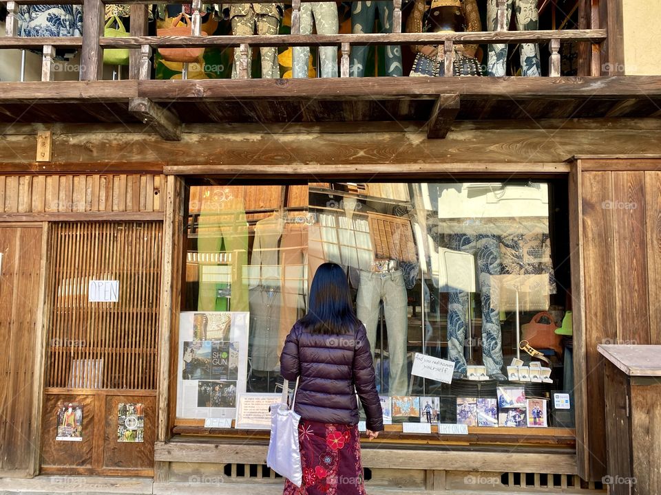 Looking into the shop