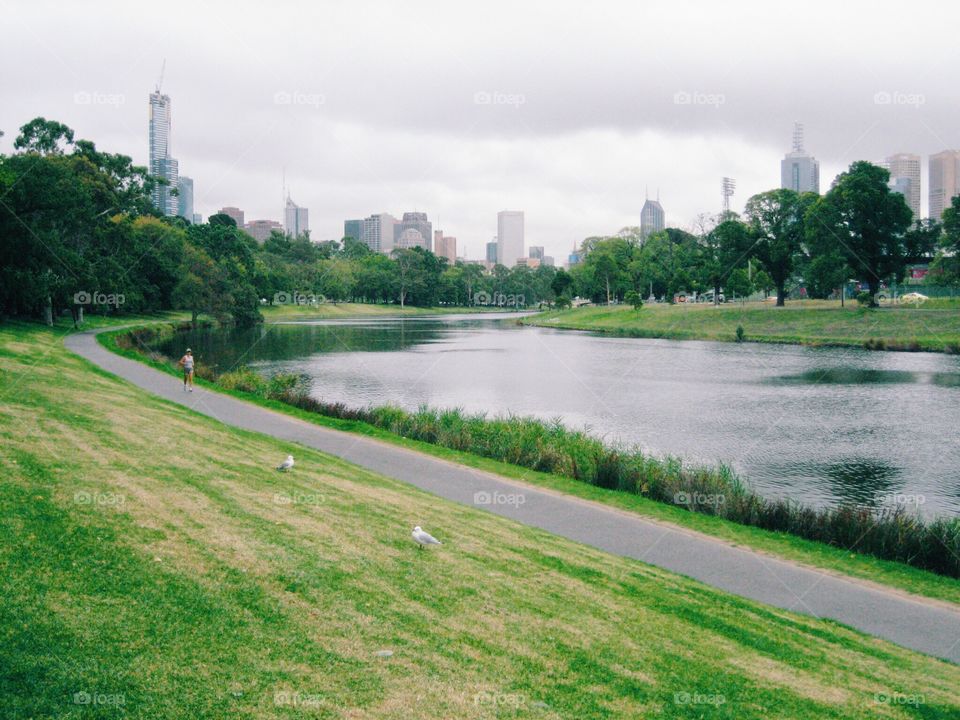 Green park in the City, Yara. This is the Yara River in Melbourne, Australia. Green fresh place I love to visit.