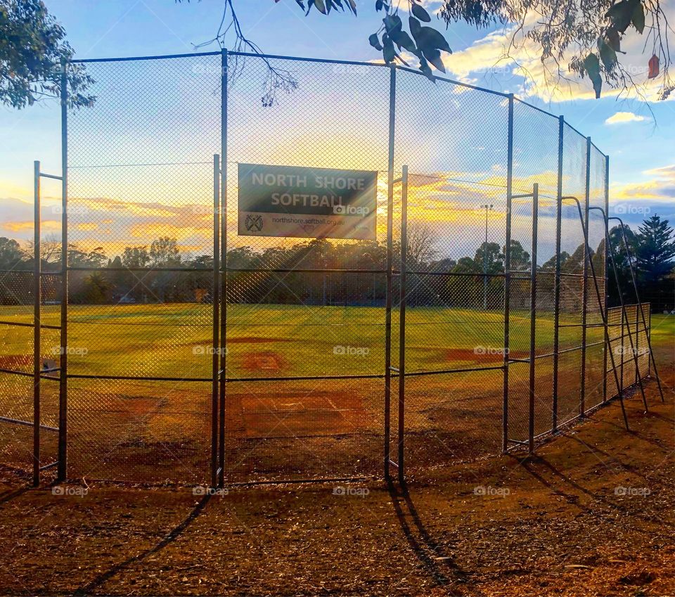 Sunrise at the softball field 