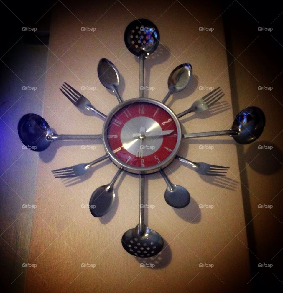 clock fork knife spoon by jeanello