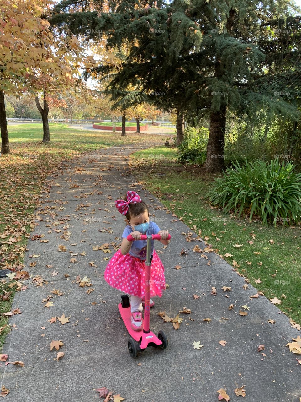 Girl enjoy with your scooter 