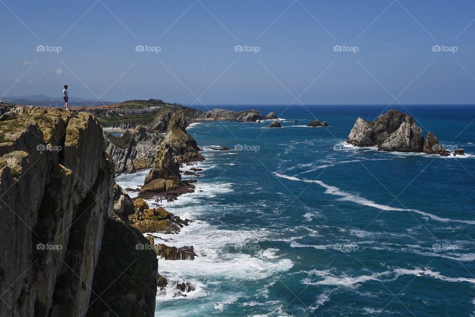 On top of the cliff in Liencres, Spain 