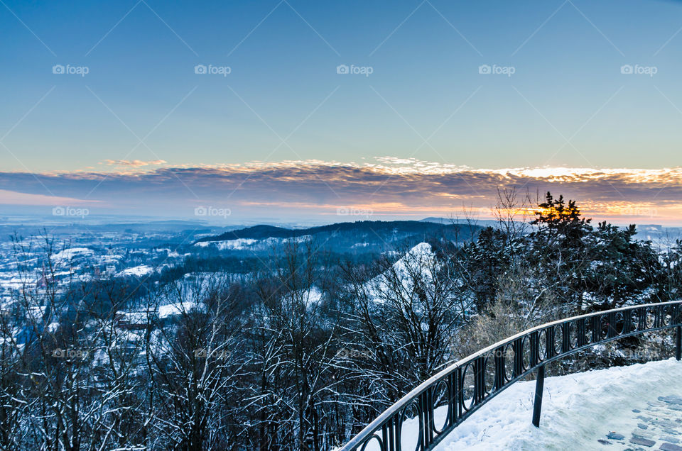 Scenic view of landscape during sunset