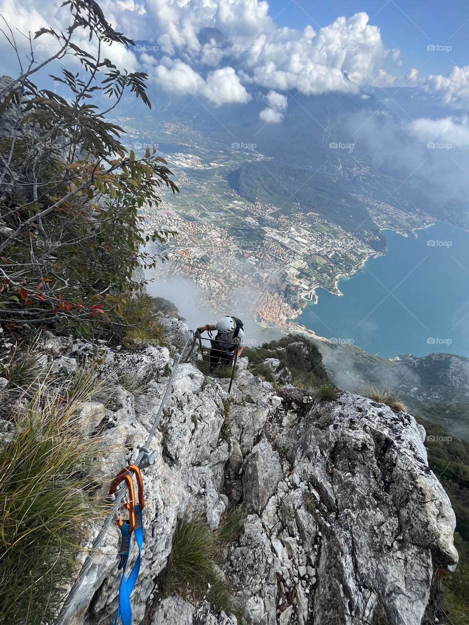 View from via ferrata above Lago di Garda