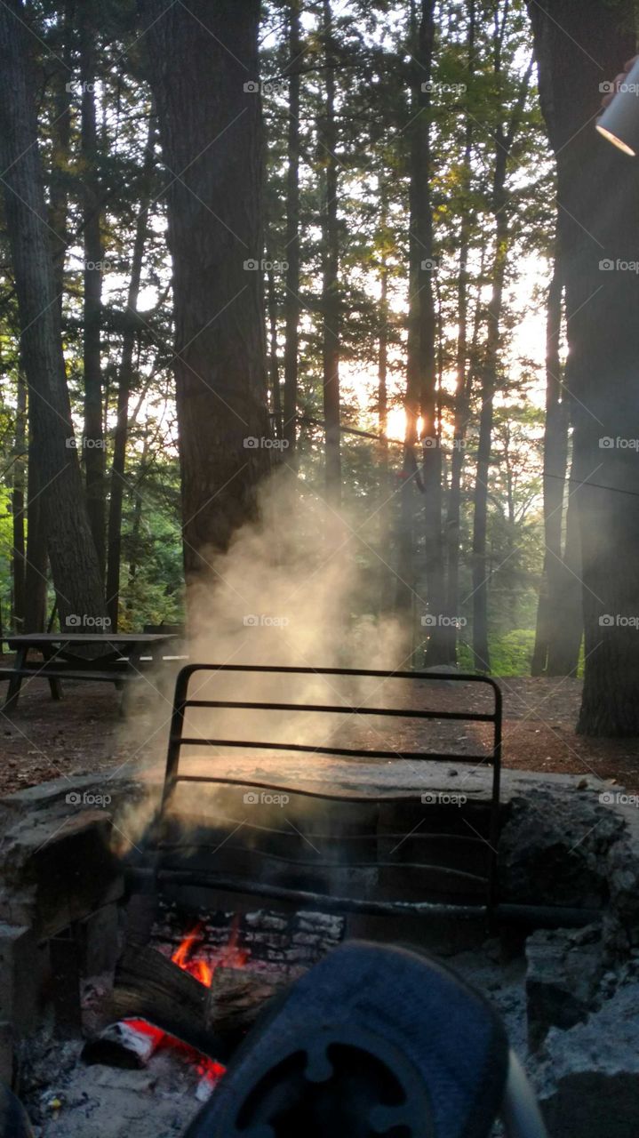 morning campfire